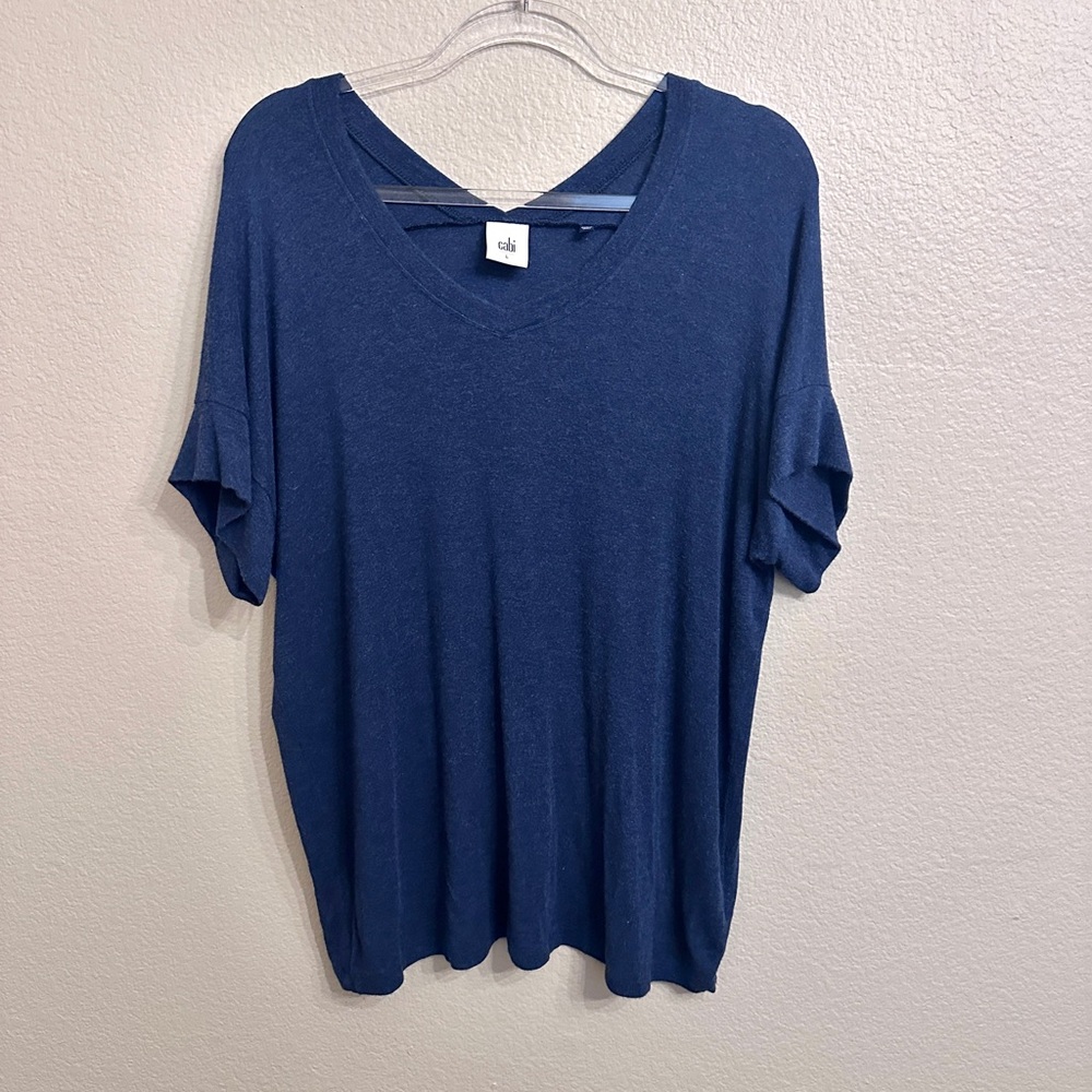 CAbi Navy V-Neck Top